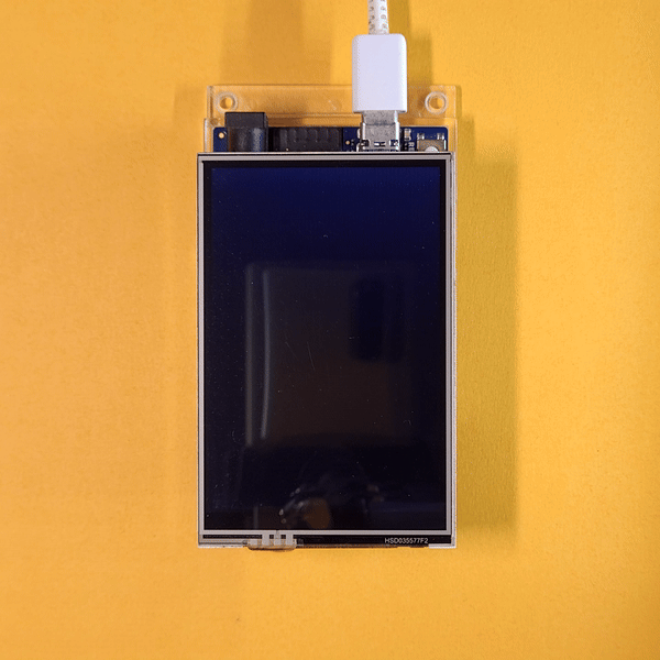 GIF depecting the process of drawing the O symbol on the ILI9486 TFT LCD Shield for tic-tac-toe